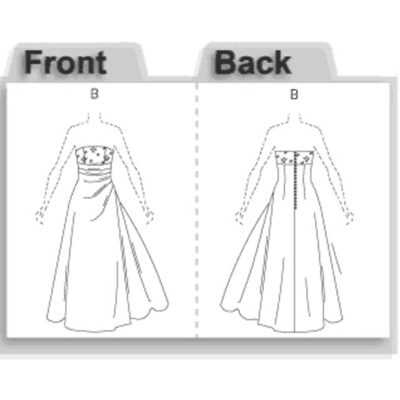 Vogue V2842 Wedding Dress Sewing Pattern Size 6 8 10 - Picture 6 of 10